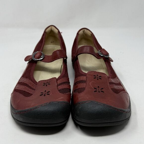 Keen Paradise Mary Jane Shoes Womens 11 Burgundy Leather Casual Comfort Office - Picture 6 of 16